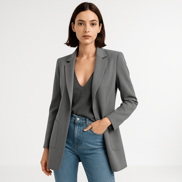 Drune | Klassischer Eleganter Schwarzer Blazer mit Gerader Passform