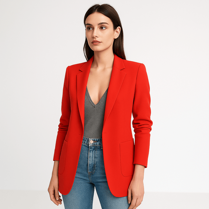 Drune | Klassischer Eleganter Schwarzer Blazer mit Gerader Passform