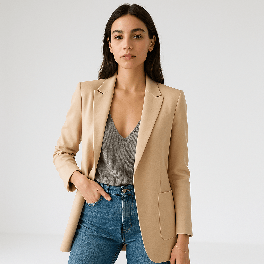Drune | Klassischer Eleganter Schwarzer Blazer mit Gerader Passform