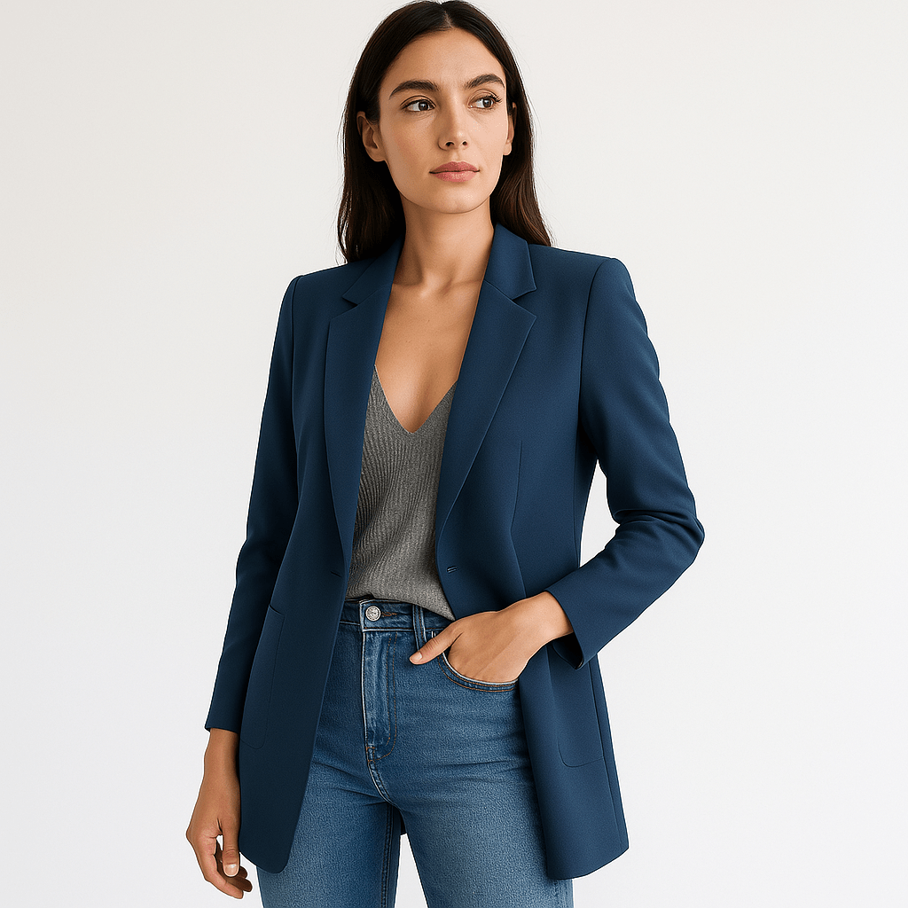 Drune | Klassischer Eleganter Schwarzer Blazer mit Gerader Passform