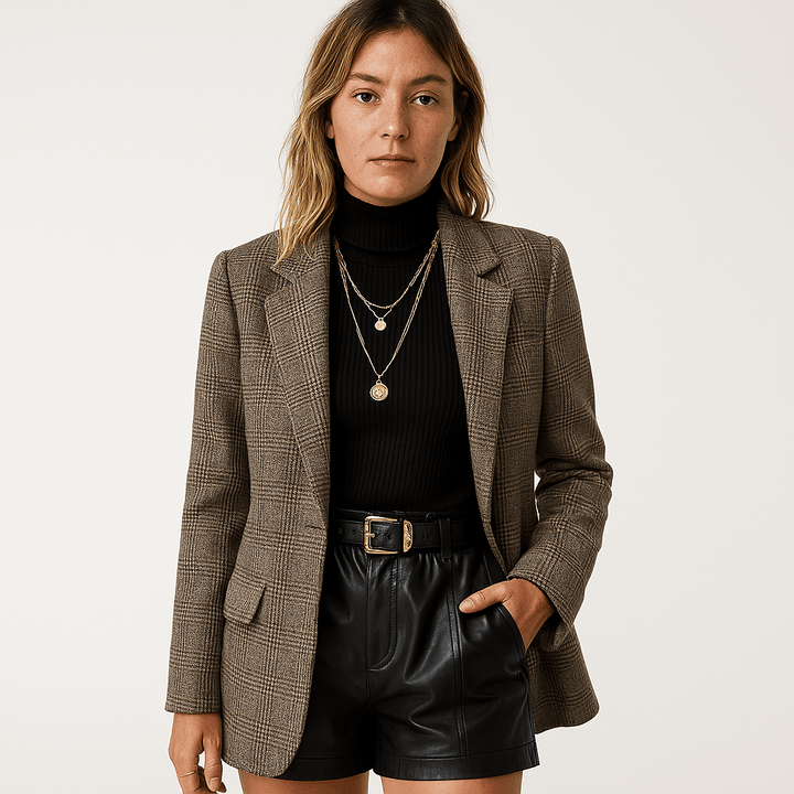Drune | Blazer Braun aus Strukturwolle Tailleur-Schnitt Zeitlose Eleganz