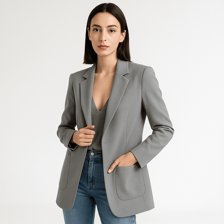 Drune | Klassischer Eleganter Schwarzer Blazer mit Gerader Passform