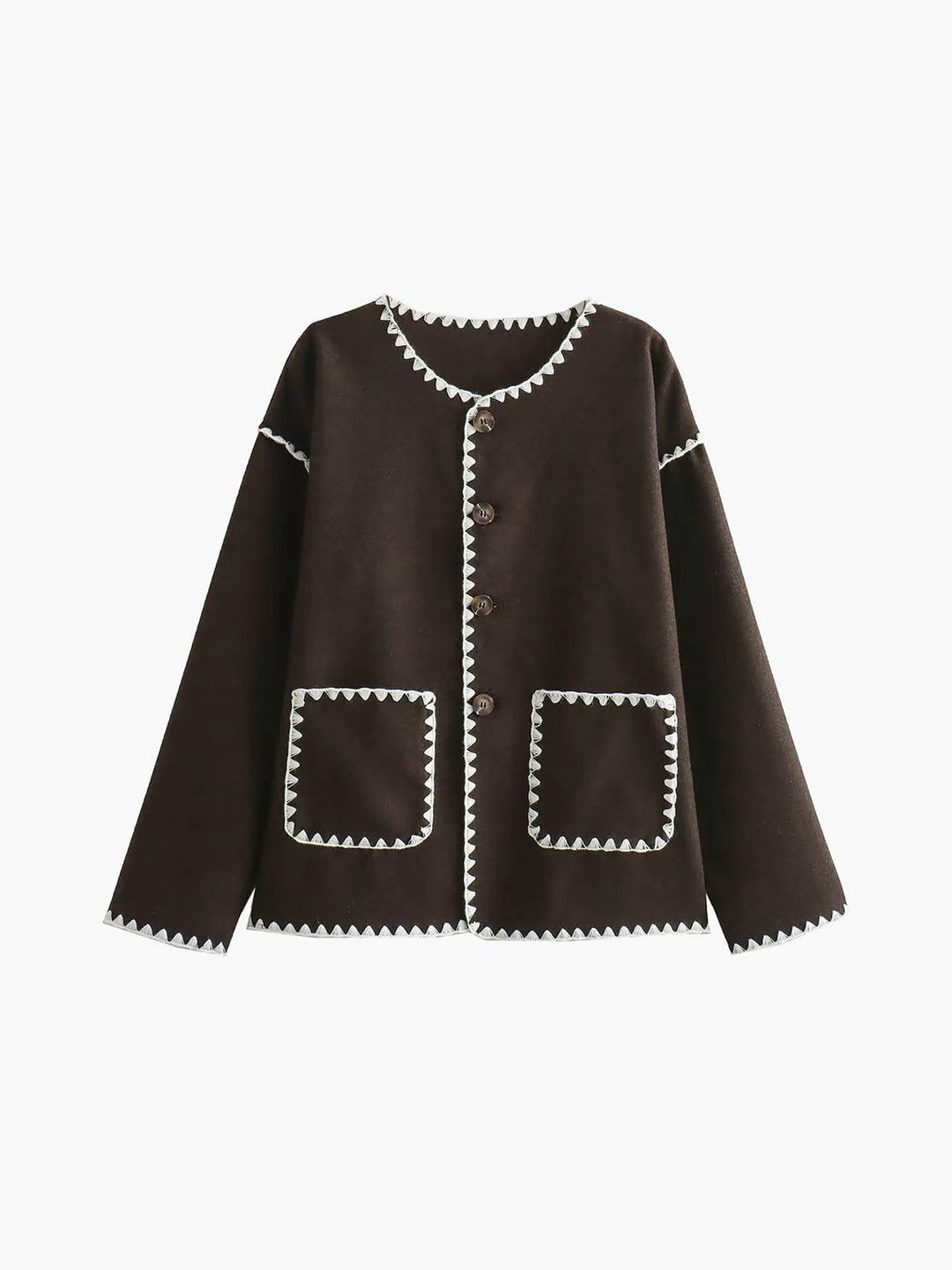 Drune | Leichte Jacke Ecru & Schwarz Chic & Strukturiert