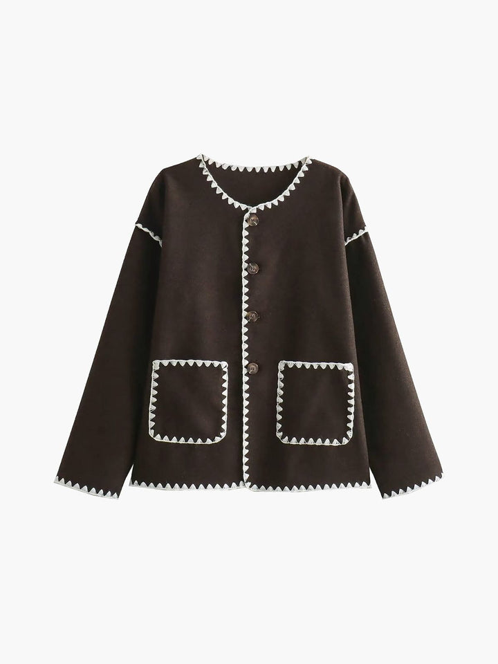 Drune | Leichte Jacke Ecru & Schwarz Chic & Strukturiert