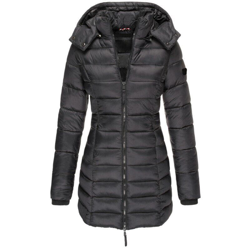 Drune | Lange gesteppte Daunenjacke Marineblau Wärme und Eleganz im Winter