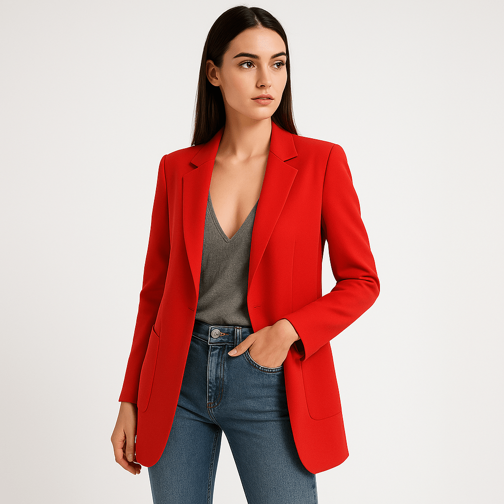 Drune | Klassischer Eleganter Schwarzer Blazer mit Gerader Passform