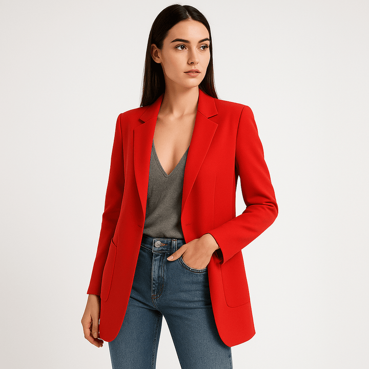 Drune | Klassischer Eleganter Schwarzer Blazer mit Gerader Passform