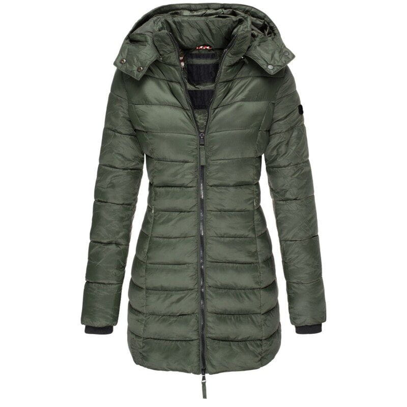 Drune | Lange gesteppte Daunenjacke Marineblau Wärme und Eleganz im Winter