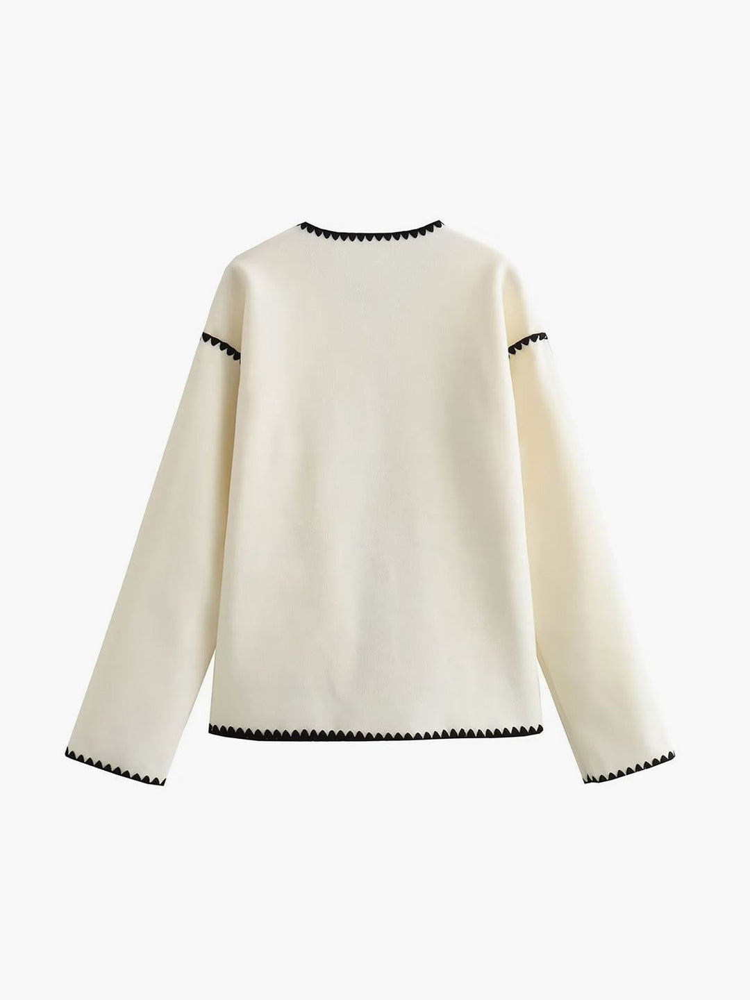 Drune | Leichte Jacke Ecru & Schwarz Chic & Strukturiert