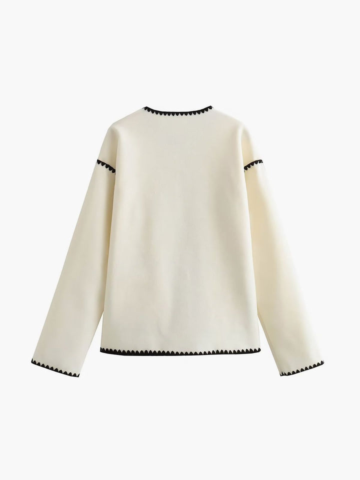 Drune | Leichte Jacke Ecru & Schwarz Chic & Strukturiert