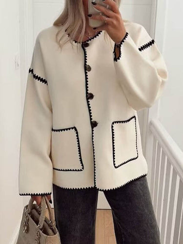 Drune | Leichte Jacke Ecru & Schwarz Chic & Strukturiert
