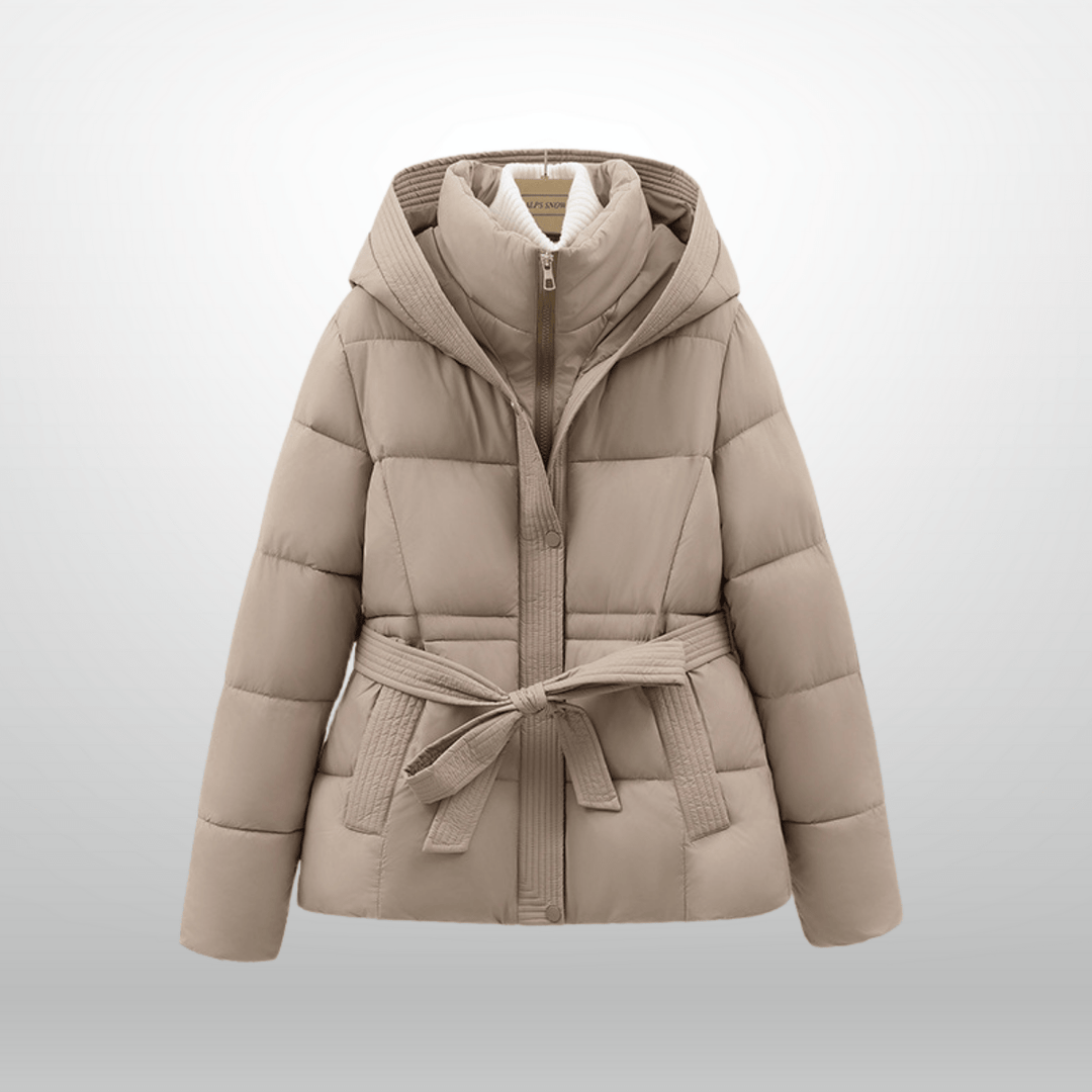 Drune | Elegante Warme Stylische Schwarze Gürteljacke für Frauen