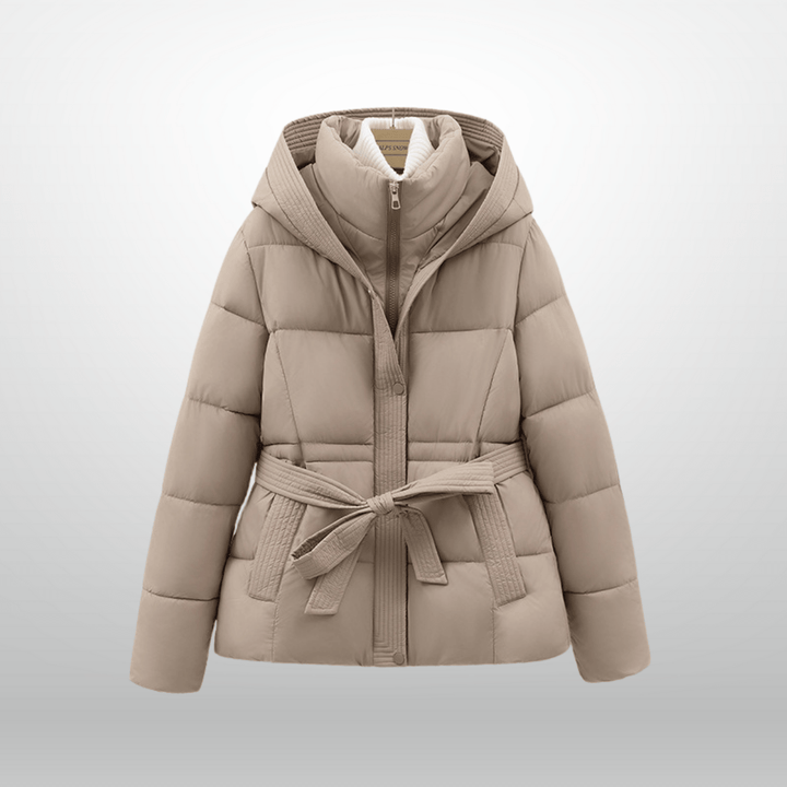 Drune | Elegante Warme Stylische Schwarze Gürteljacke für Frauen