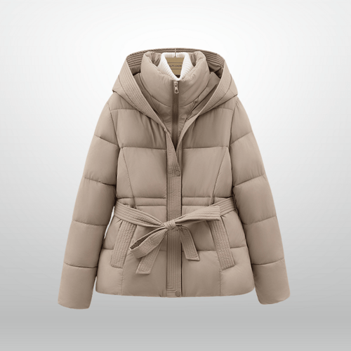 Drune | Elegante Warme Stylische Schwarze Gürteljacke für Frauen