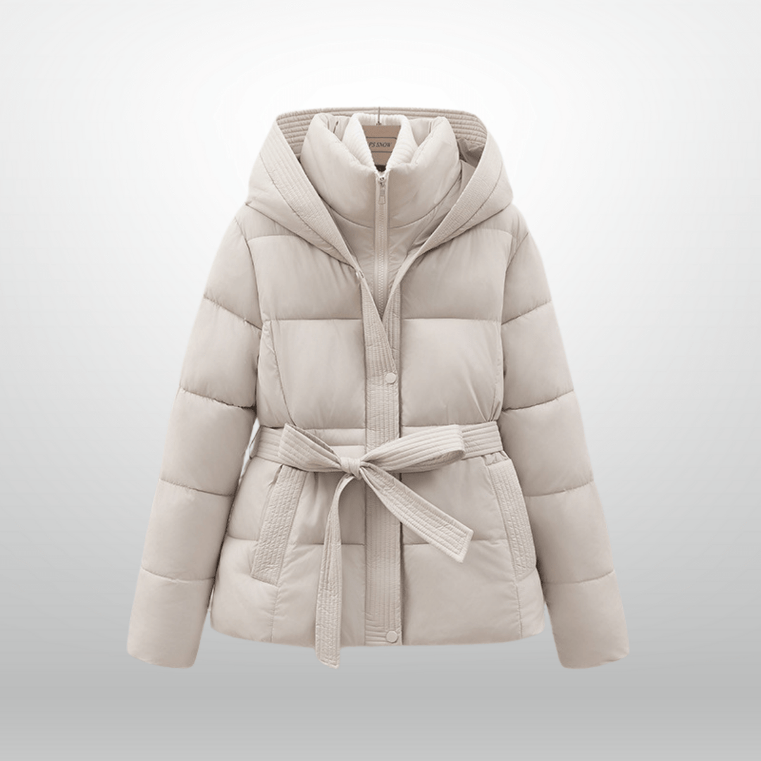 Drune | Elegante Warme Stylische Schwarze Gürteljacke für Frauen
