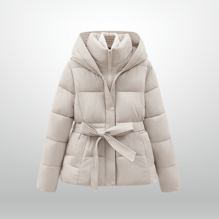 Drune | Elegante Warme Stylische Schwarze Gürteljacke für Frauen