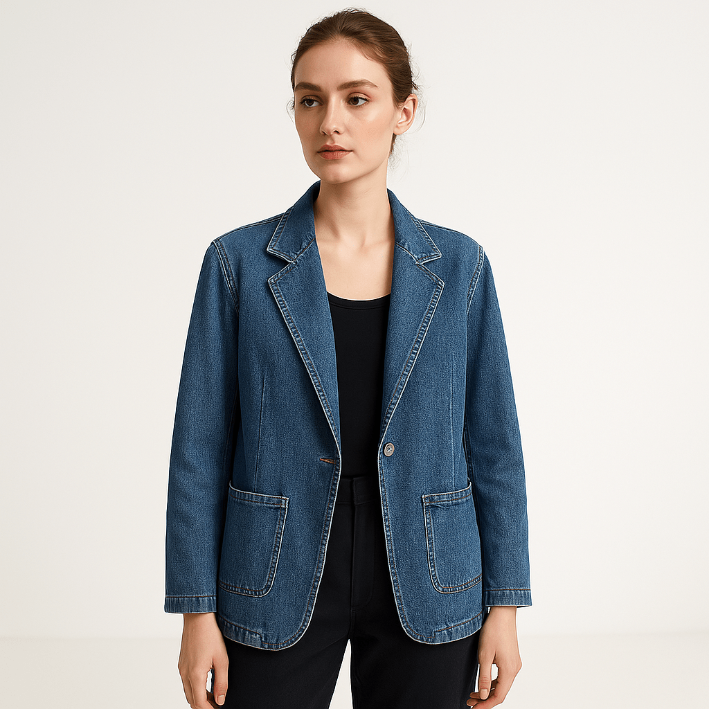 Drune | Blazer und Jeans Lässig Gerade Schnitt Stil Casual Chic