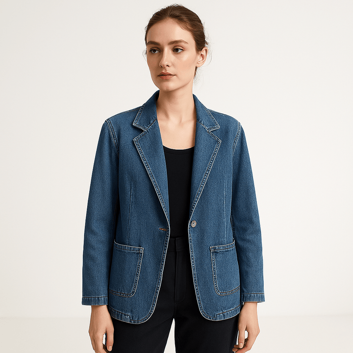 Drune | Blazer und Jeans Lässig Gerade Schnitt Stil Casual Chic