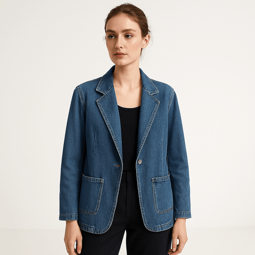 Drune | Blazer und Jeans Lässig Gerade Schnitt Stil Casual Chic
