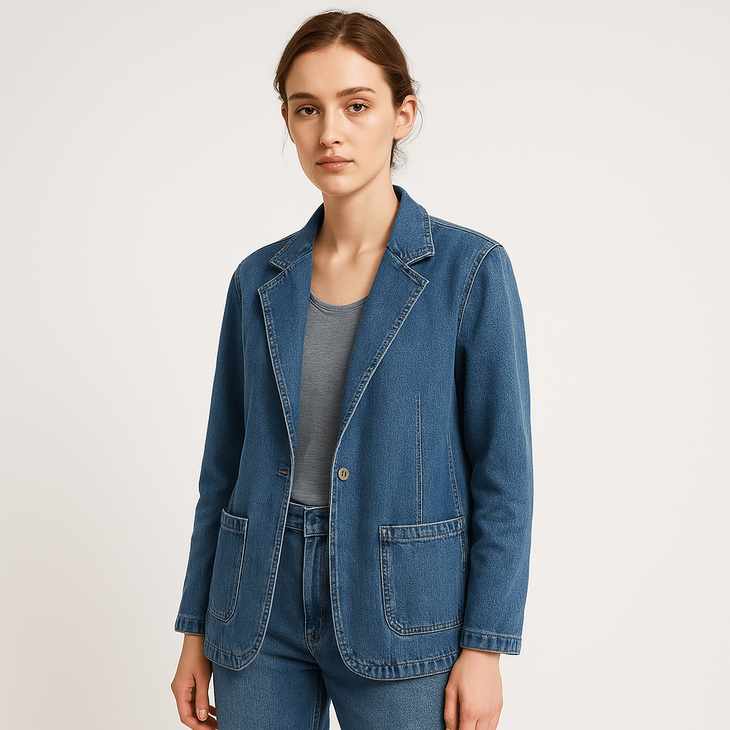 Drune | Blazer und Jeans Lässig Gerade Schnitt Stil Casual Chic
