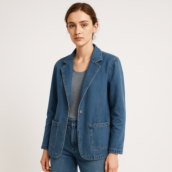 Drune | Blazer und Jeans Lässig Gerade Schnitt Stil Casual Chic