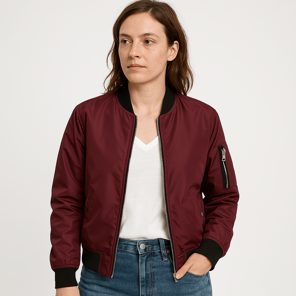 Drune | Blouson Bomber Beige Kurz geschnitten Urban Lässiger Look