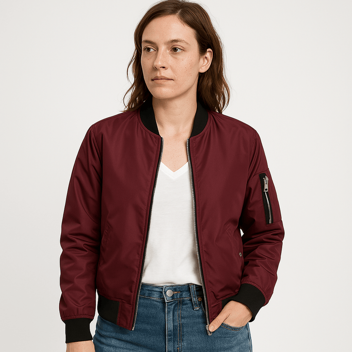 Drune | Blouson Bomber Beige Kurz geschnitten Urban Lässiger Look