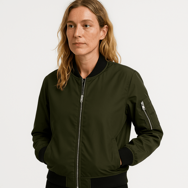 Drune | Blouson Bomber Beige Kurz geschnitten Urban Lässiger Look