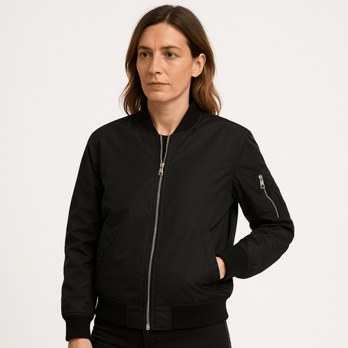 Drune | Blouson Bomber Beige Kurz geschnitten Urban Lässiger Look