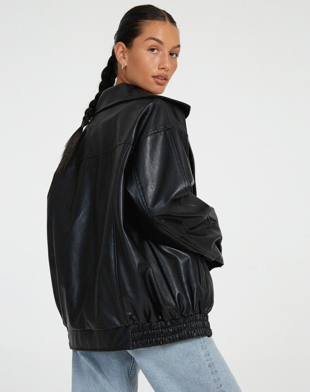 Drune | Oversized Blouson aus Vintage-PU-Leder mit Trend- und Komfortfaktor