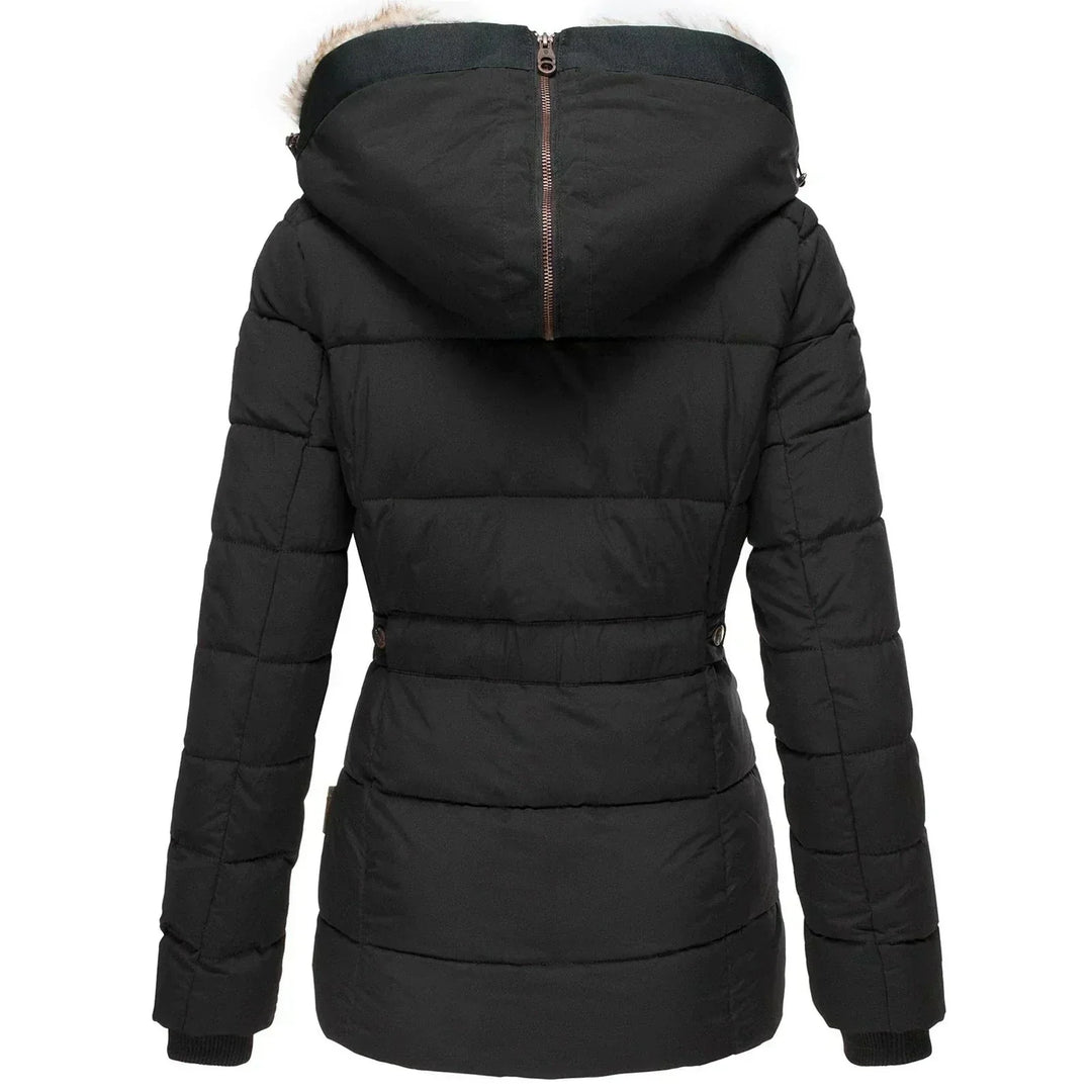 Drune | Steppjacke mit gefütterter Kapuze Schwarz Warm, Elegant und Funktional