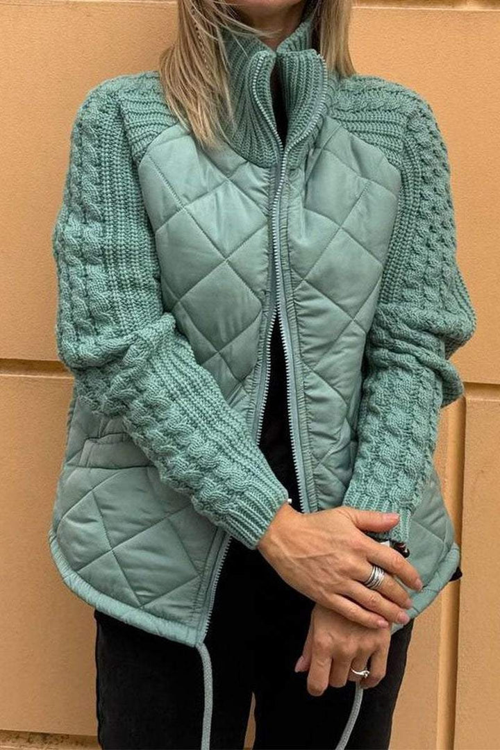Drune | Zwei-Farben Steppjacke Beige Sanft und Texturiert