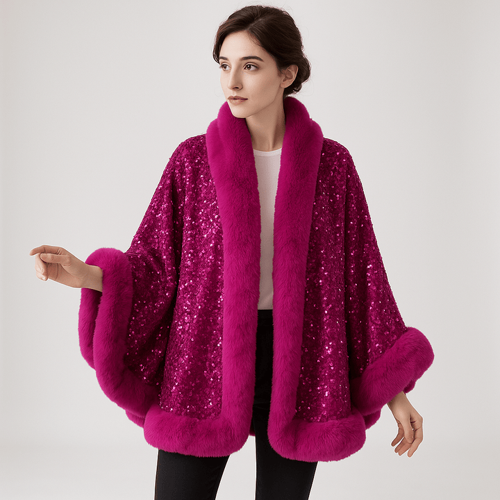 Drune | Glitzerjacke aus warmem und elegantem Kunstfell im glamourösen Stil Winter