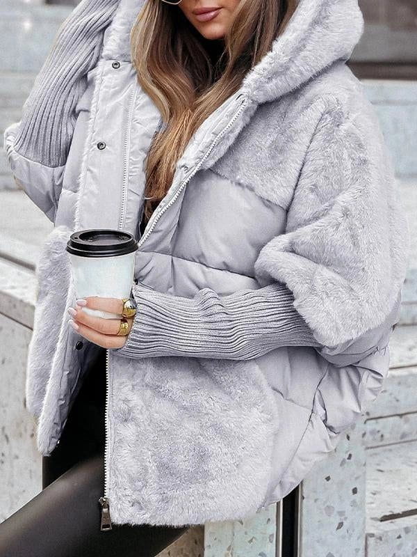 Drune | Cape Mantel Double aus Faussem Fell Beige Sanftheit, Volumen und Eleganz Cocooning