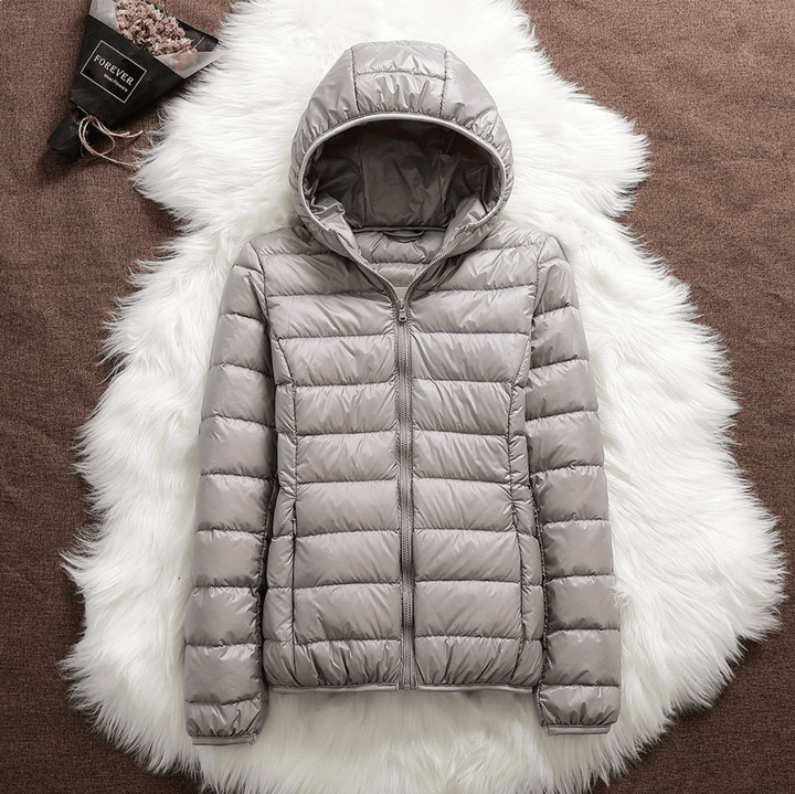 Drune | Leichte taupe-metallische Daunenjacke warm & kompakt
