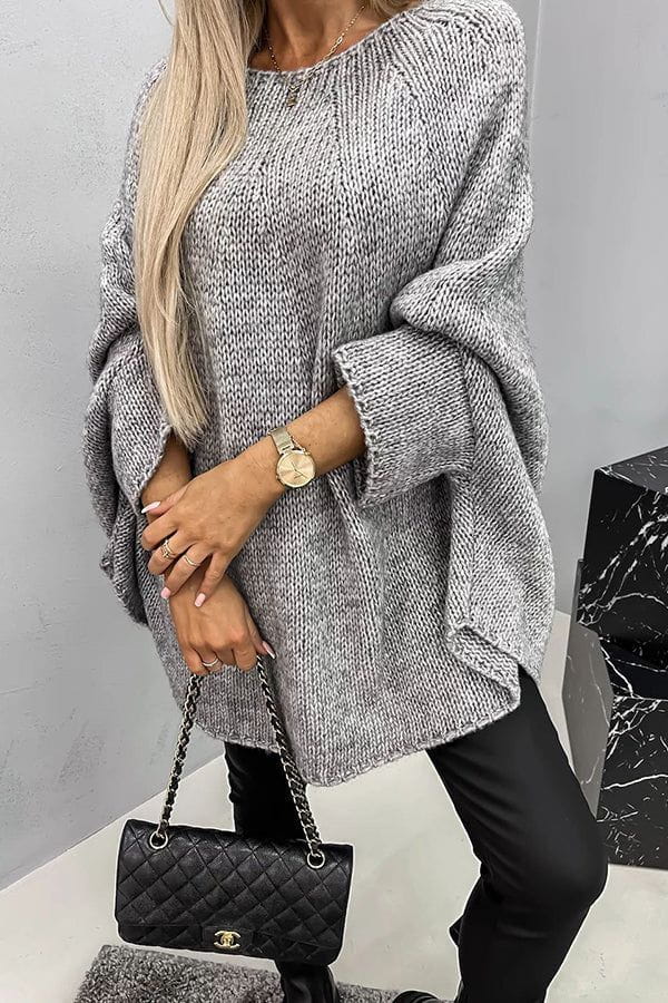 Drune | Poncho aus Strick Übergröße Eleganz und Komfort