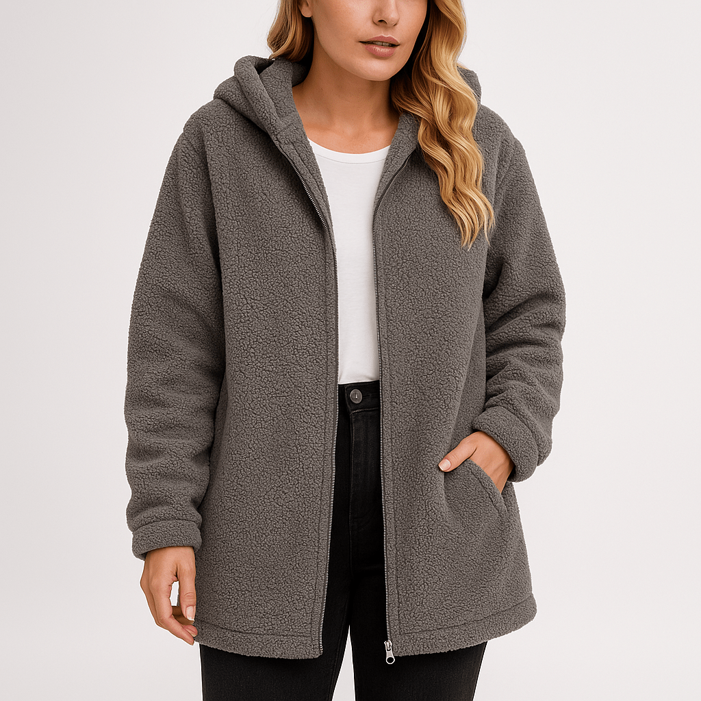 Drune | Weiche & Zipfel Kapuzenjacke in Khaki, perfekt für den Winter