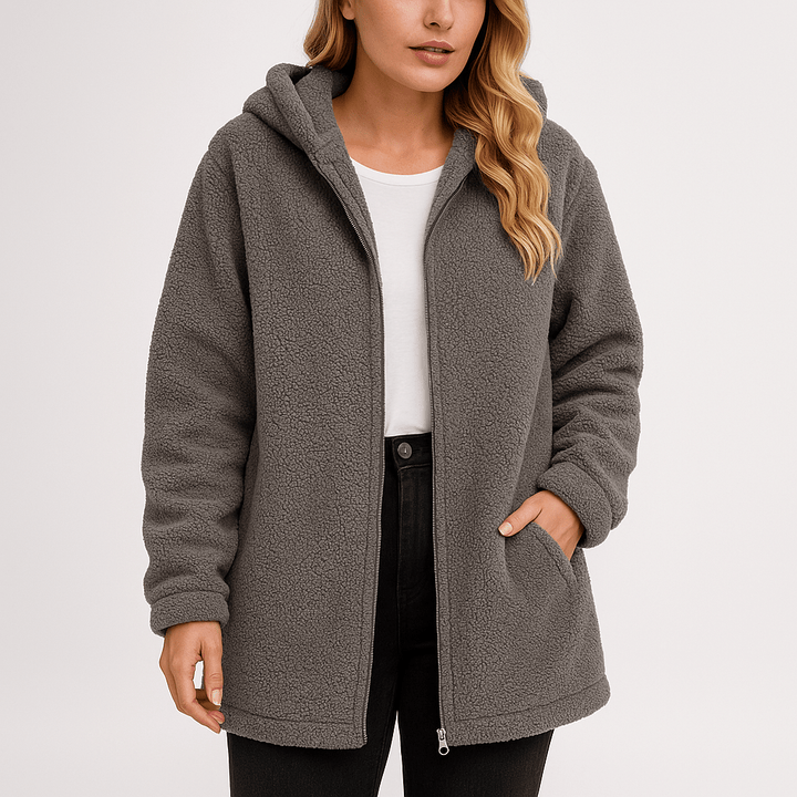 Drune | Weiche & Zipfel Kapuzenjacke in Khaki, perfekt für den Winter