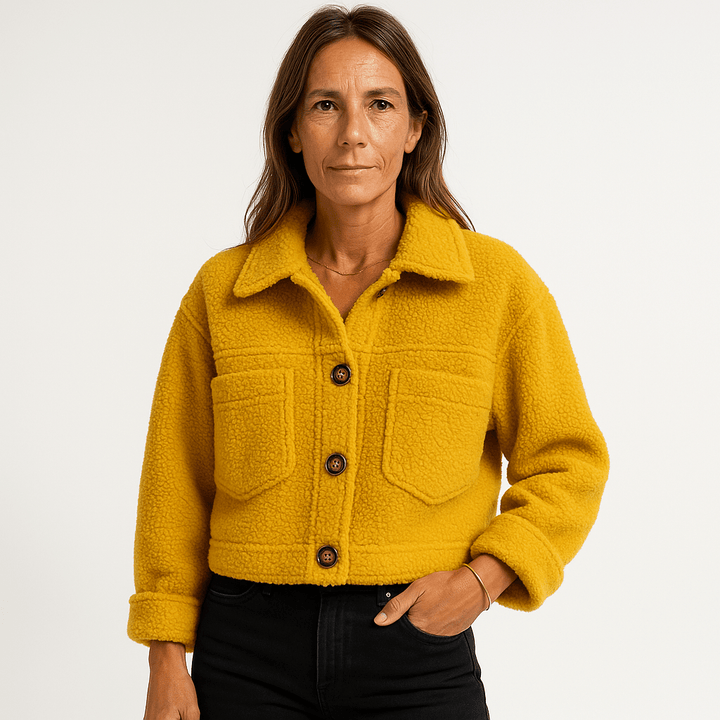 Drune | Short Boucle Jacket Mustard Yellow Softness & Autumn Style