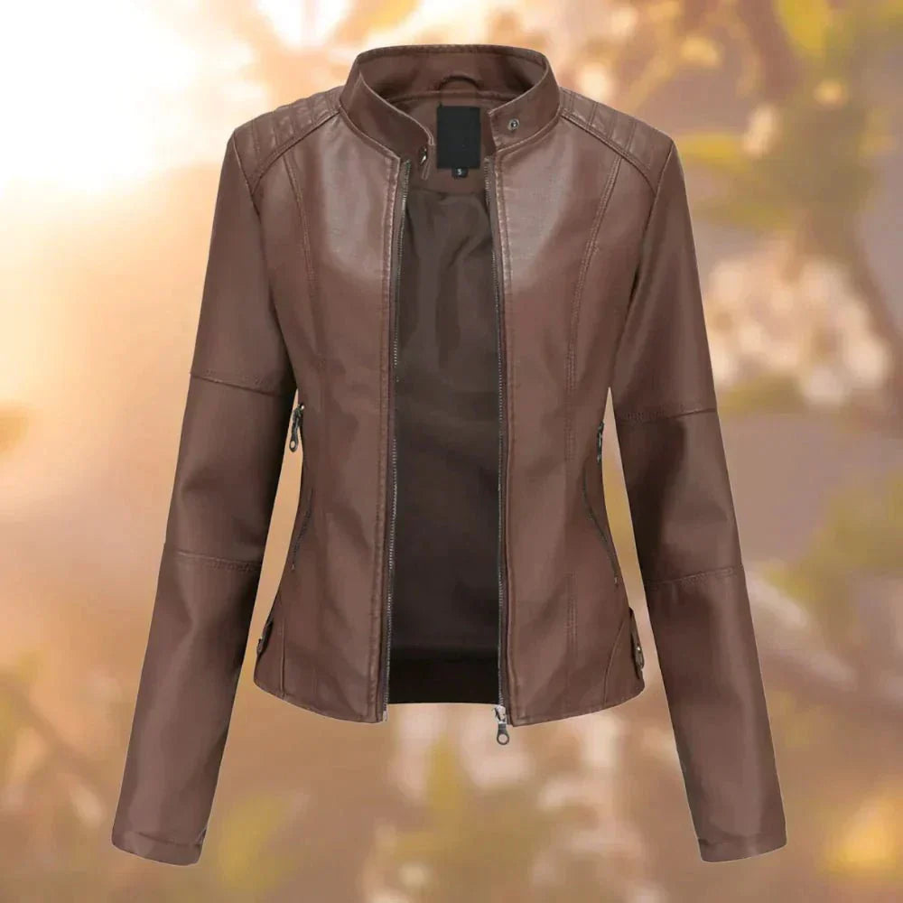 Drune | Moderne und zeitlose schwarze Kunstleder-Motorradjacke
