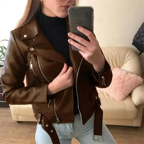 Drune | Blouson Biker Kunstleder Trendy und Zeitlos