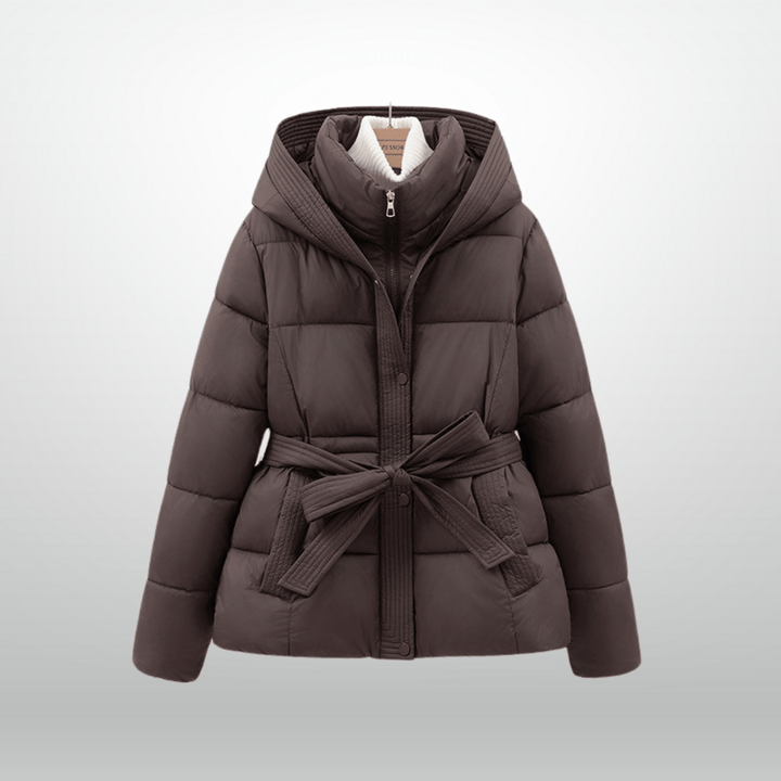 Drune | Elegante Warme Stylische Schwarze Gürteljacke für Frauen
