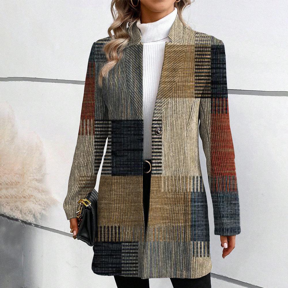 Drune | Blazer Lang Motiv Patchwork Elegant Chic & Trendy