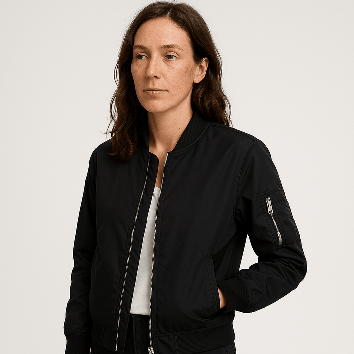 Drune | Blouson Bomber Beige Kurz geschnitten Urban Lässiger Look