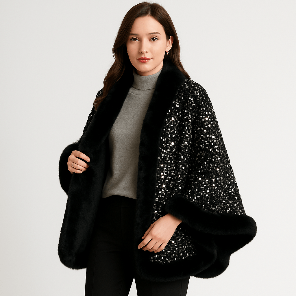 Drune | Glitzerjacke aus warmem und elegantem Kunstfell im glamourösen Stil Winter