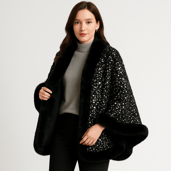 Drune | Glitzerjacke aus warmem und elegantem Kunstfell im glamourösen Stil Winter