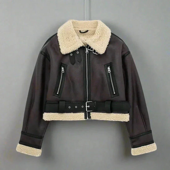 Drune | Fliegerjacke Kunstleder Gefüttert Trend Winter
