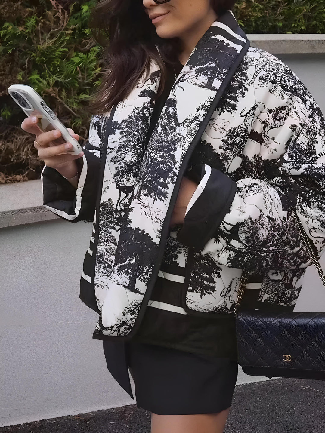 Drune | Jacke bedruckt Toile de Jouy Schwarz & Weiß Künstlerisch & Chic