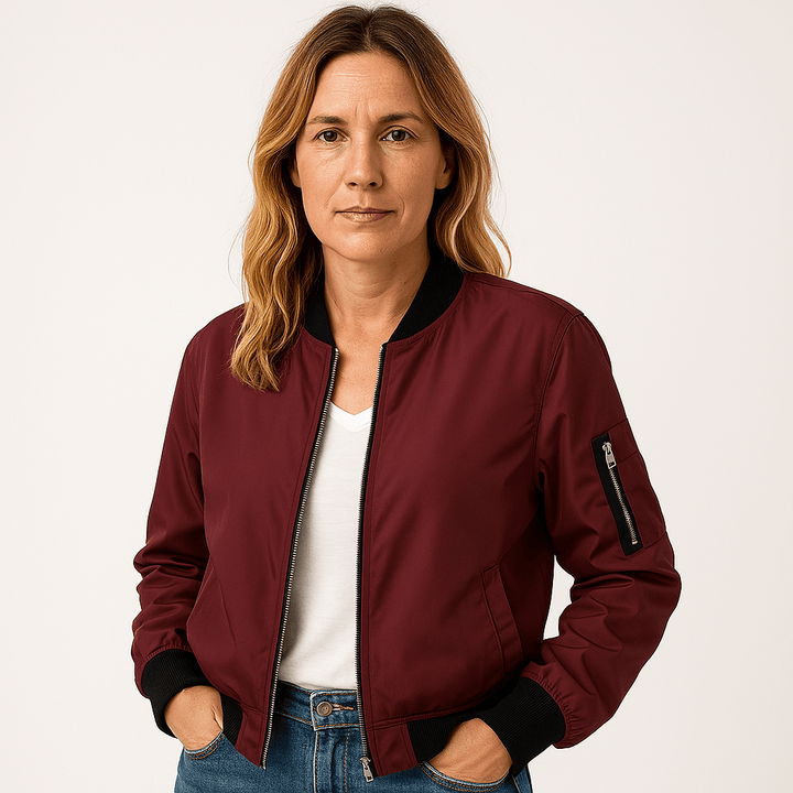 Drune | Blouson Bomber Beige Kurz geschnitten Urban Lässiger Look