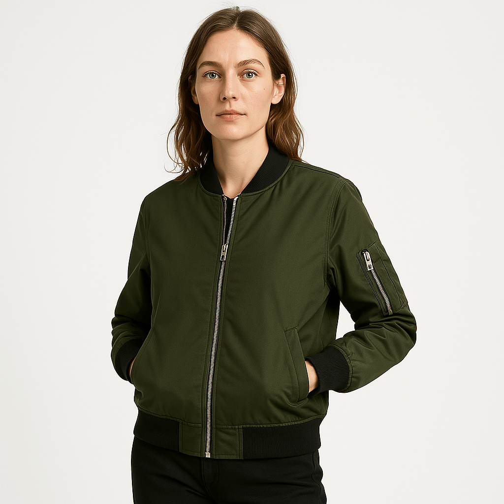 Drune | Blouson Bomber Beige Kurz geschnitten Urban Lässiger Look